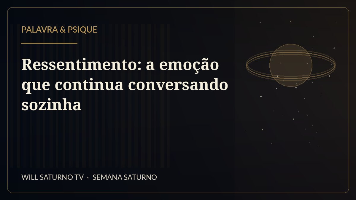 Ressentimento: a emoção que continua conversando sozinha — Palavra & Psique