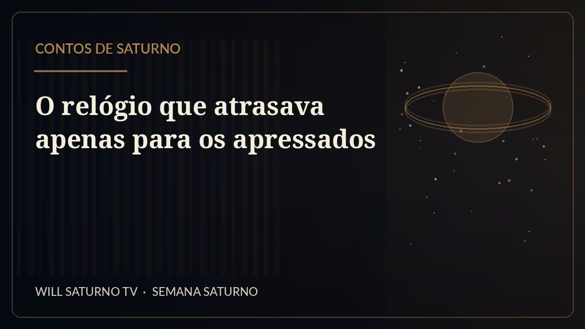 O relógio que atrasava apenas para os apressados — Contos de Saturno
