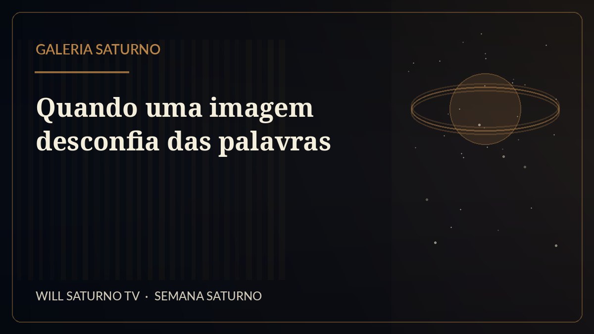 Quando uma imagem desconfia das palavras — Galeria Saturno