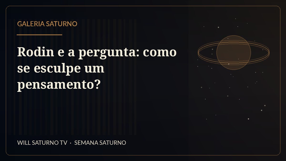 Rodin e a pergunta: como se esculpe um pensamento? — Galeria Saturno